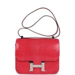 Hermes Constance 24 Rose Extreme Shiny Varanus Niloticus Lizard Palladium Hardware