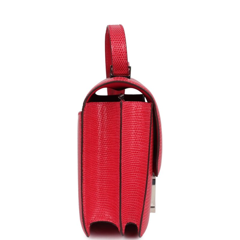 Hermes Constance 24 Rose Extreme Shiny Varanus Niloticus Lizard Palladium Hardware - Image 3
