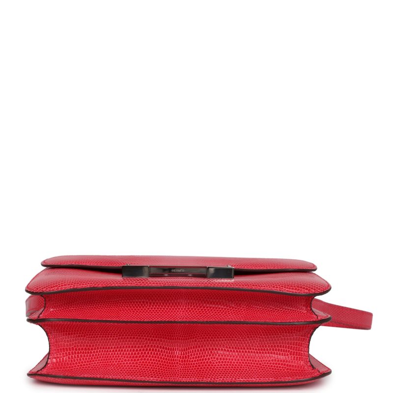 Hermes Constance 24 Rose Extreme Shiny Varanus Niloticus Lizard Palladium Hardware - Image 5