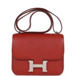 Hermes Constance 18 Brique Verso Chevre Mysore Palladium Hardware
