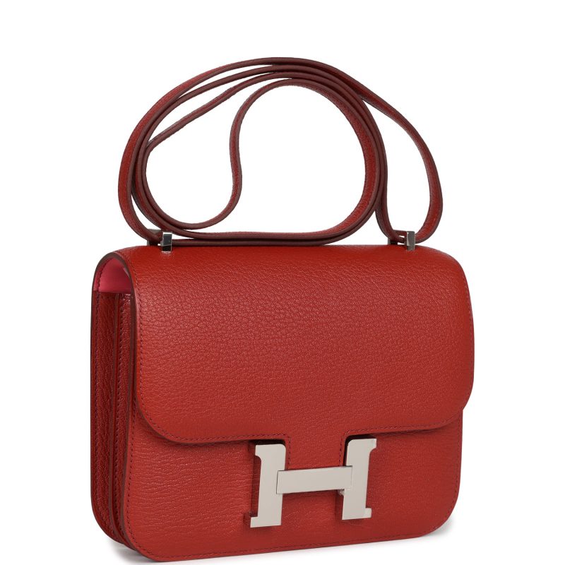 Hermes Constance 18 Brique Verso Chevre Mysore Palladium Hardware - Image 2