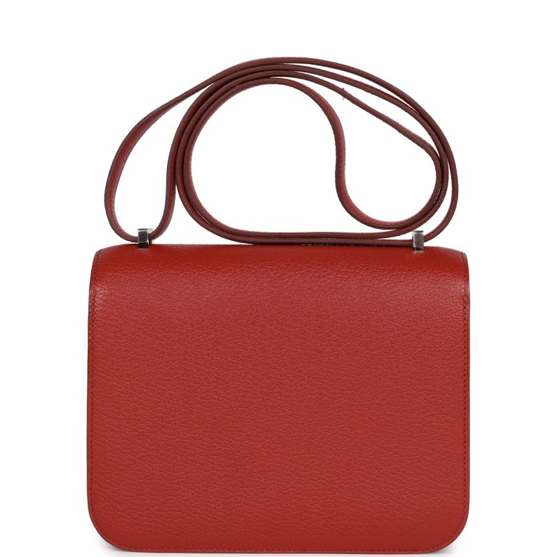 Hermes Constance 18 Brique Verso Chevre Mysore Palladium Hardware - Image 4