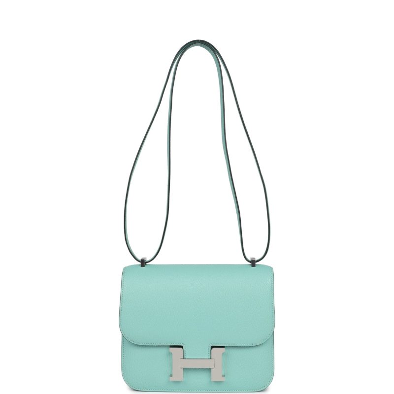 Hermes Constance 18 Aqua Chevre Palladium Hardware - Image 6