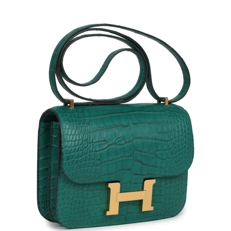 Hermes Constance 18 Malachite Matte Alligator Gold Hardware - Image 2
