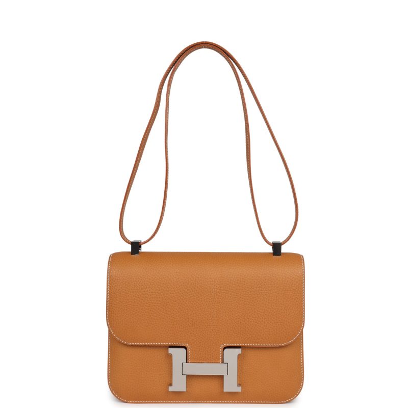 Hermes Constance 1-24 Naturel Sable Vache Naturel Graine Palladium Hardware - Image 6