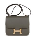 Hermes Constance 18 Gris Meyer Verso Evercolor Permabrass Hardware