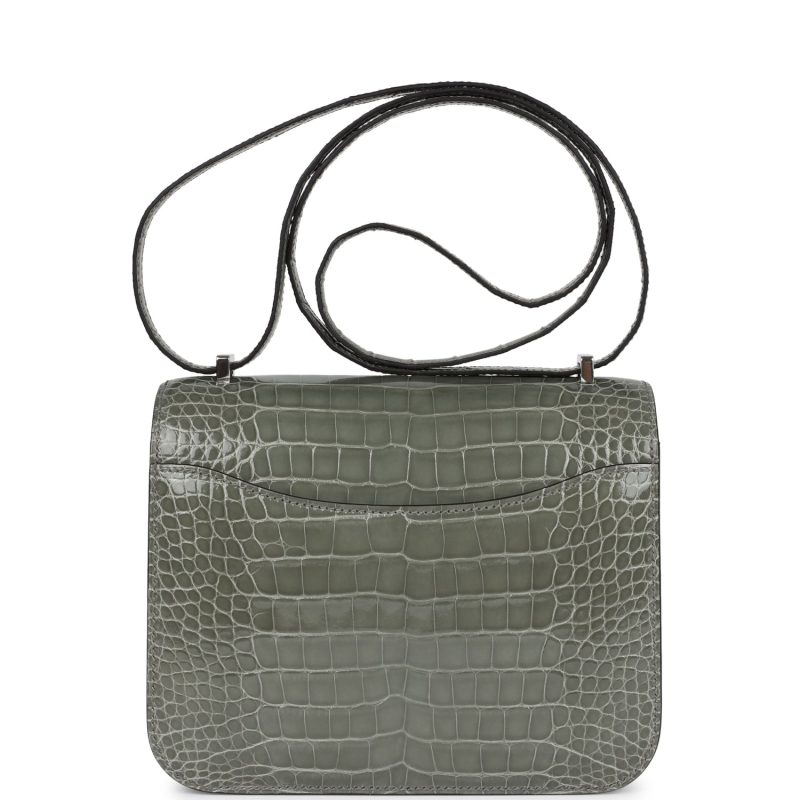 Hermes Constance 18 Gris Ciment Shiny Alligator Palladium Hardware - Image 4