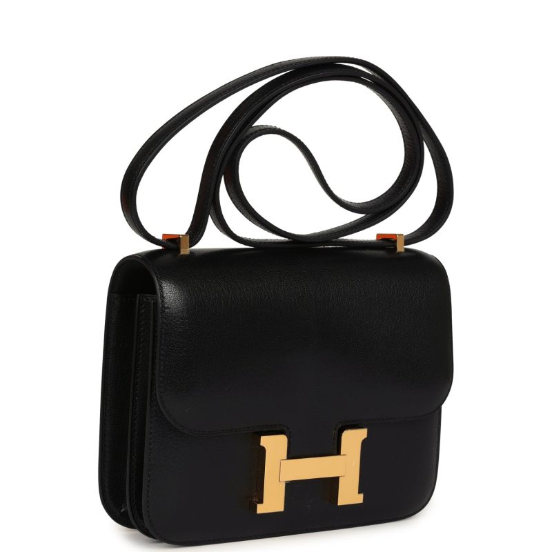 Hermes Constance 18 Black Chevre Chamkila Gold Hardware - Image 2