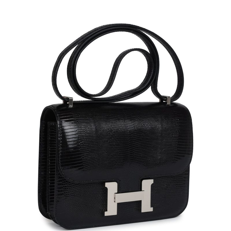 Hermes Constance 18 Black Varanus Salvator Lizard Palladium Hardware - Image 2