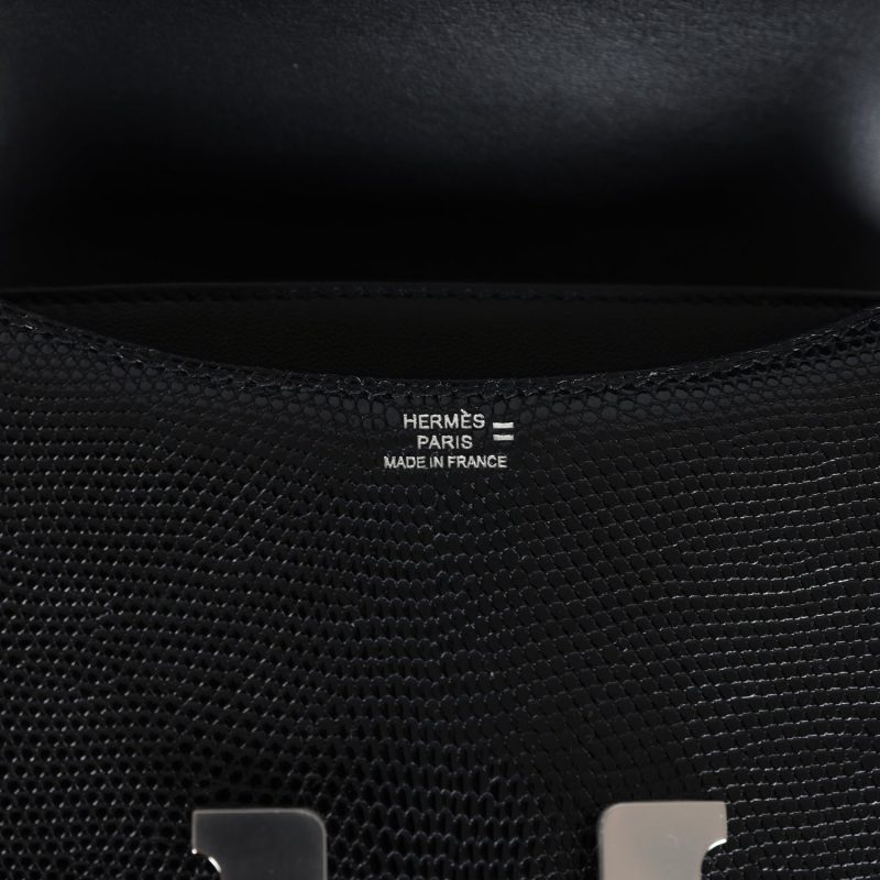 Hermes Constance 18 Black Varanus Salvator Lizard Palladium Hardware - Image 7