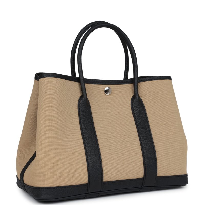 Hermes Garden Party 30 Trench Toile and Black Negonda Palladium Hardware - Image 2