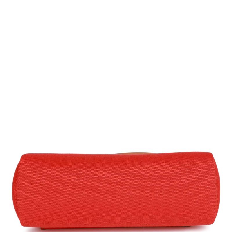 Hermes Herbag Zip PM 31 Capucine Toile H Berline Vache Fauve Hunter Naturel Palladium Hardware - Image 5