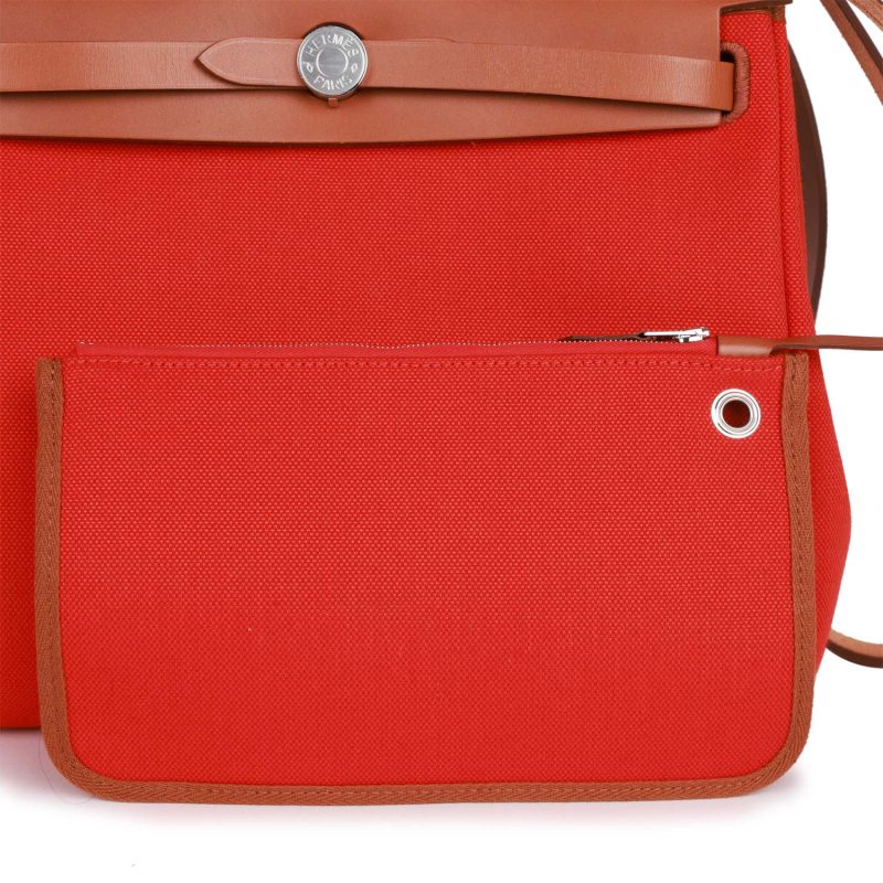 Hermes Herbag Zip PM 31 Capucine Toile H Berline Vache Fauve Hunter Naturel Palladium Hardware - Image 7