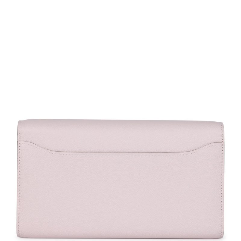 Hermes Constance Wallet To Go Mauve Pale Evercolor Palladium Hardware - Image 4