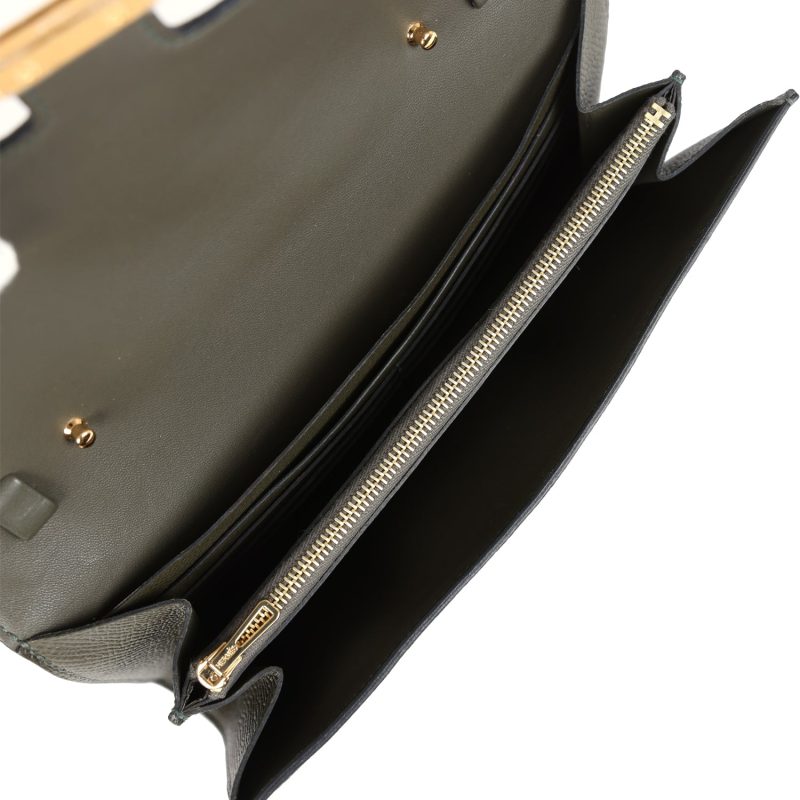 Hermes Constance Wallet To Go Vert De Gris Epsom Gold Hardware - Image 7