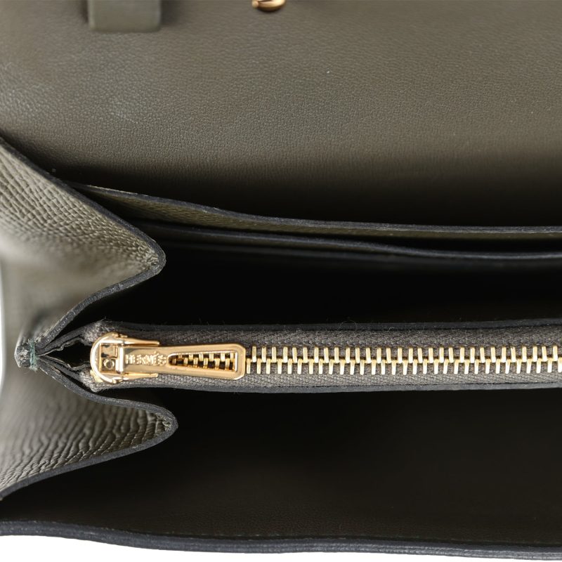 Hermes Constance Wallet To Go Vert De Gris Epsom Gold Hardware - Image 8