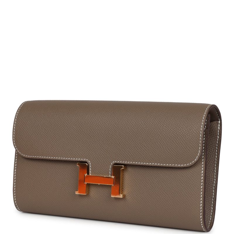 Hermes Constance Wallet To Go Etoupe Epsom Gold Hardware - Image 5