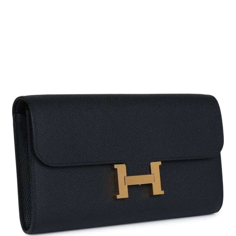 Hermes Constance Wallet To Go Black Epsom Gold Hardware - Image 2