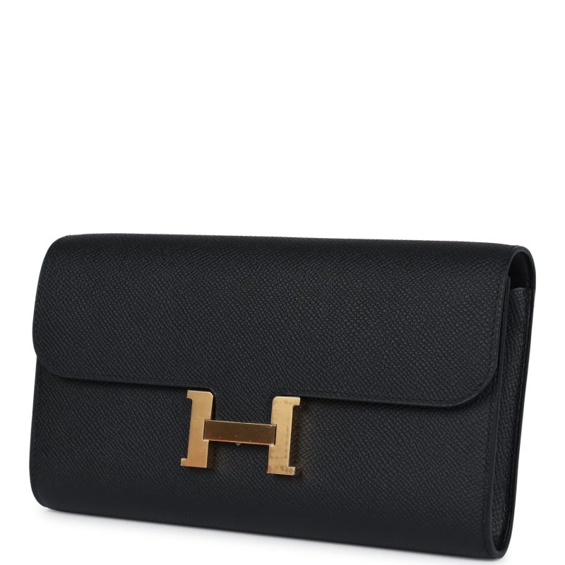 Hermes Constance Wallet To Go Black Epsom Gold Hardware - Image 5