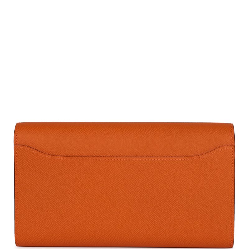 Hermes Constance Wallet To Go Orange Epsom Gold Hardware - Image 4