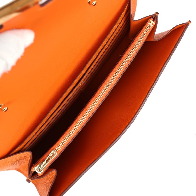 Hermes Constance Wallet To Go Orange Epsom Gold Hardware - Image 7