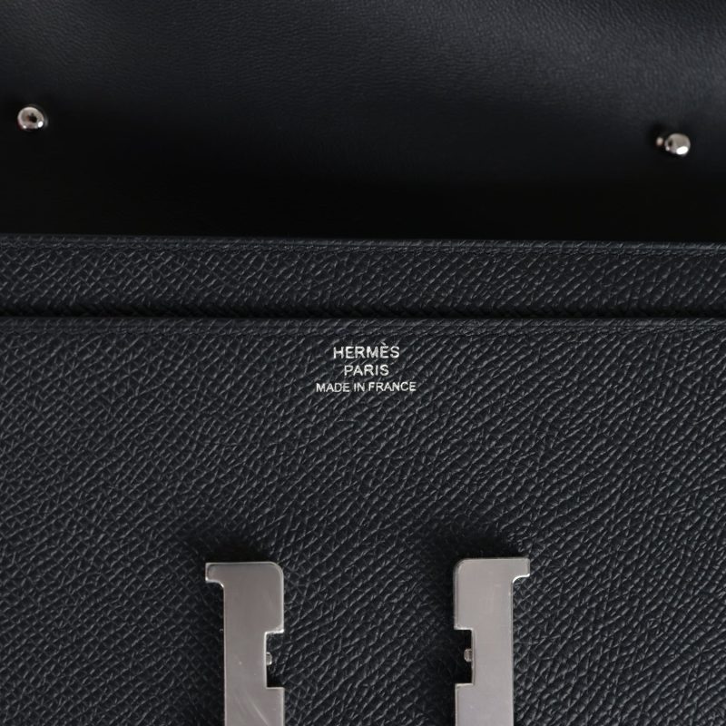 Hermes Constance Wallet To Go Black Epsom Palladium Hardware - Image 6