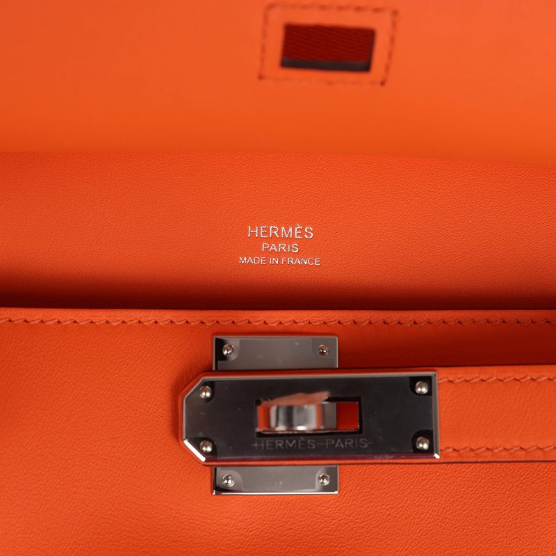 Hermes Mini Jypsiere Orange Minium Swift Palladium Hardware - Image 7