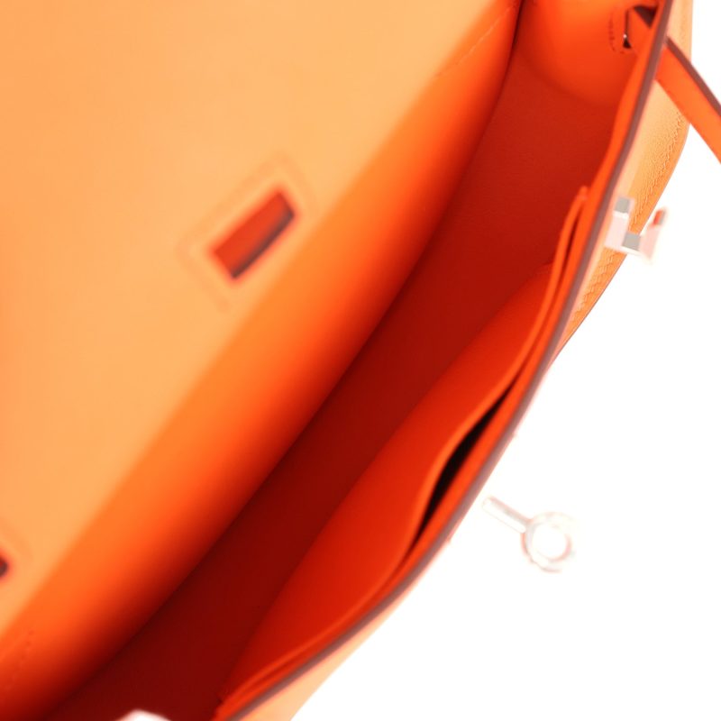 Hermes Mini Jypsiere Orange Minium Swift Palladium Hardware - Image 8