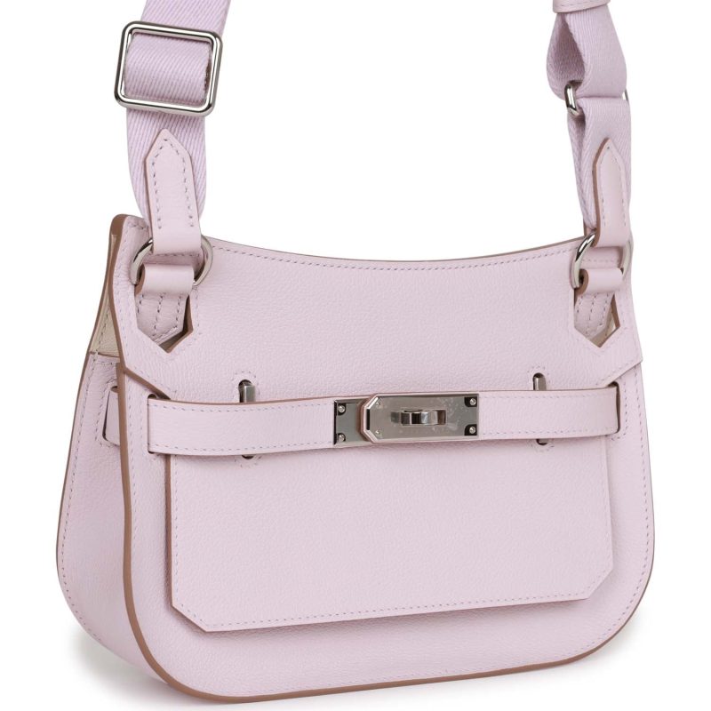 Hermes Mini Jypsiere Mauve Pale Verso Evercolor Palladium Hardware - Image 2