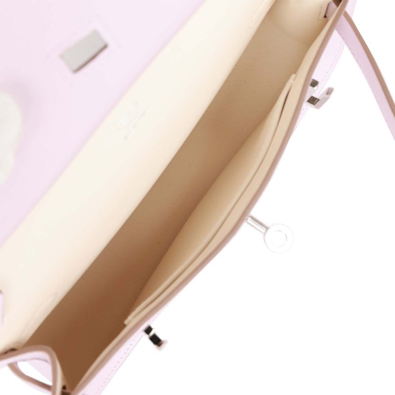 Hermes Mini Jypsiere Mauve Pale Verso Evercolor Palladium Hardware - Image 7