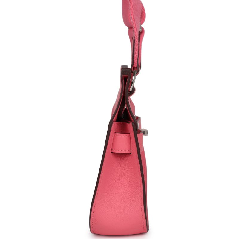 Hermes Mini Jypsiere Rose Azalee Swift Palladium Hardware - Image 3