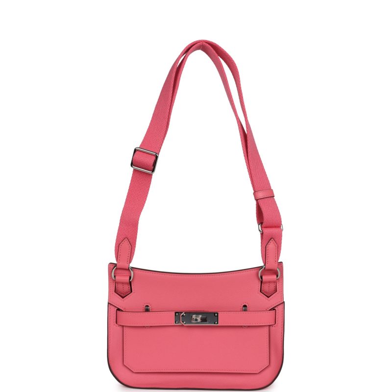 Hermes Mini Jypsiere Rose Azalee Swift Palladium Hardware - Image 5