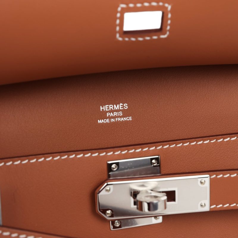 Hermes Mini Jypsiere Gold Swift Palladium Hardware - Image 7