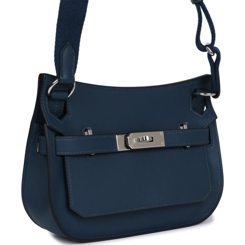 Hermes Mini Jypsiere Bleu De Prusse Swift Palladium Hardware - Image 2