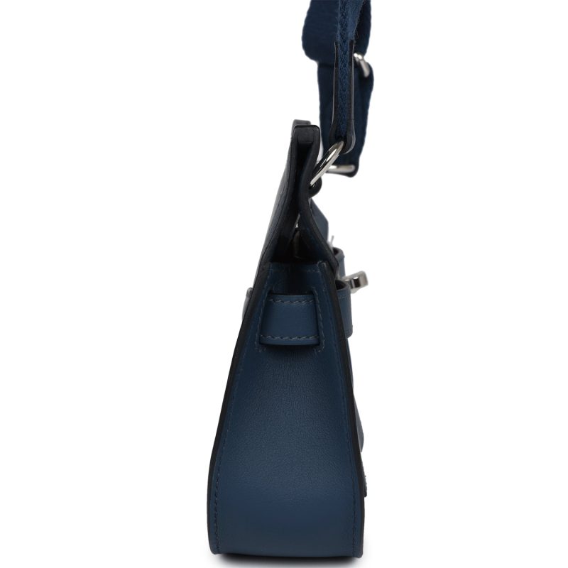 Hermes Mini Jypsiere Bleu De Prusse Swift Palladium Hardware - Image 3