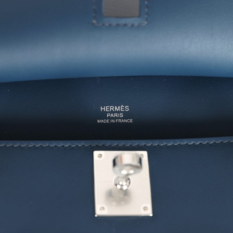 Hermes Mini Jypsiere Bleu De Prusse Swift Palladium Hardware - Image 7
