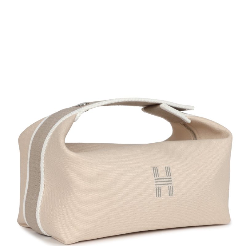 Hermes Bride-A-Brac PM Neutral Toile Canvas Palladium Hardware - Image 2