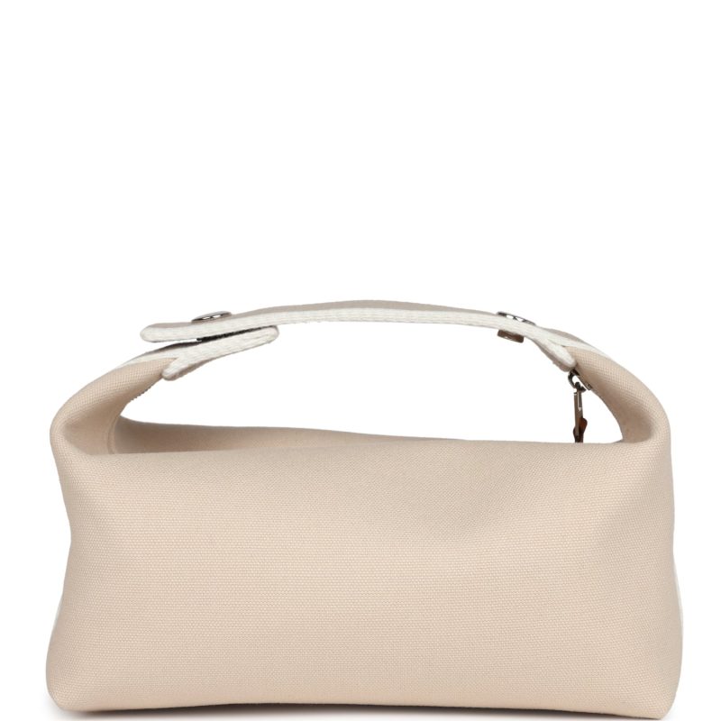 Hermes Bride-A-Brac PM Neutral Toile Canvas Palladium Hardware - Image 4