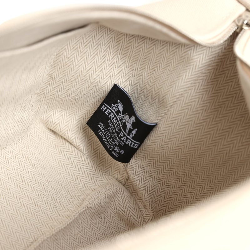 Hermes Bride-A-Brac PM Neutral Toile Canvas Palladium Hardware - Image 8