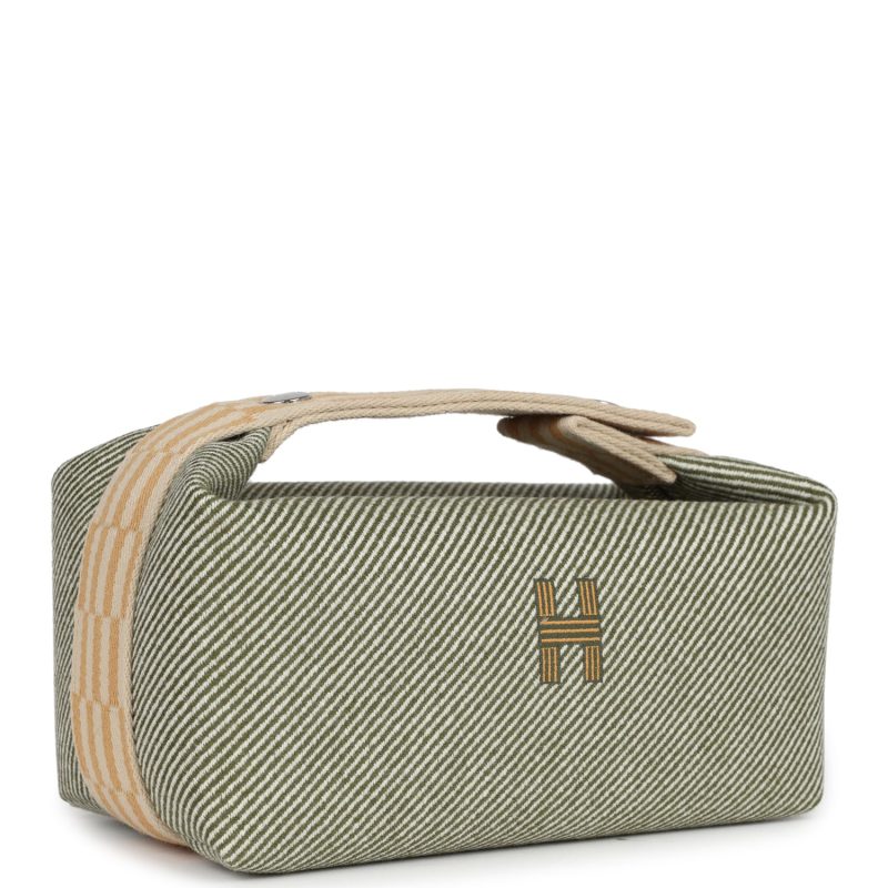Hermes Bride-A-Brac PM Vert Foret H Natte Canvas and Wool Palladium Hardware - Image 2