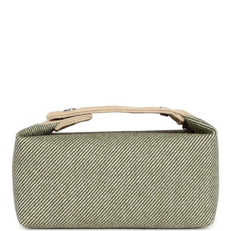 Hermes Bride-A-Brac PM Vert Foret H Natte Canvas and Wool Palladium Hardware - Image 4