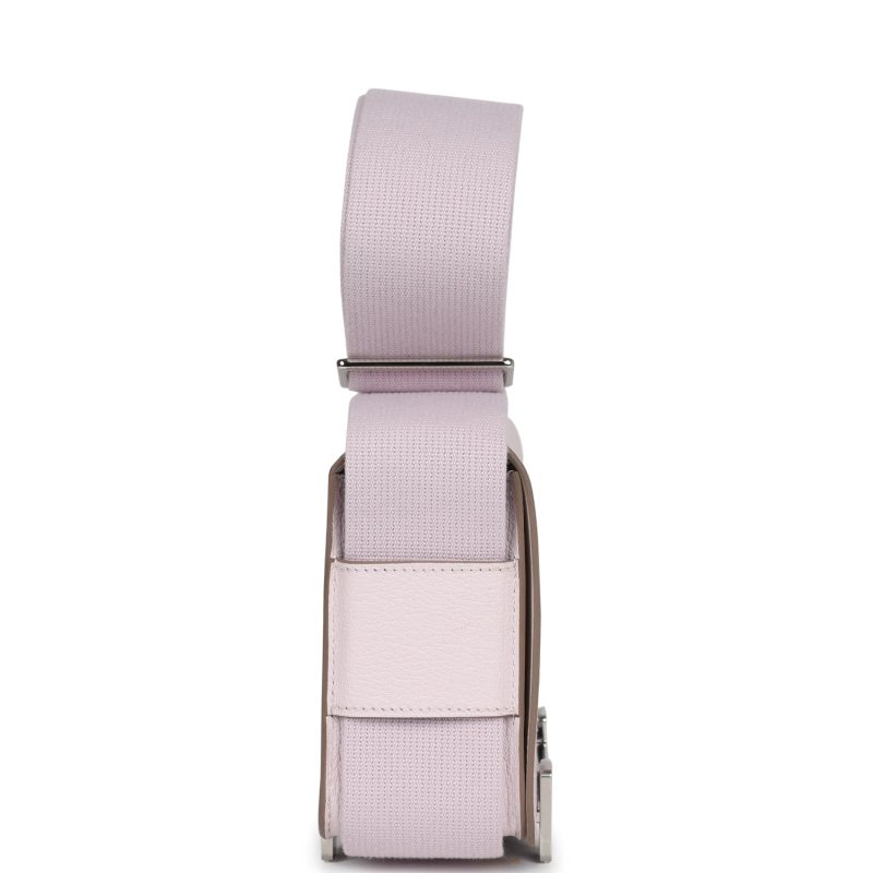 Hermes Geta Mauve Pale and Rouge Sellier Chevre Palladium Hardware - Image 3