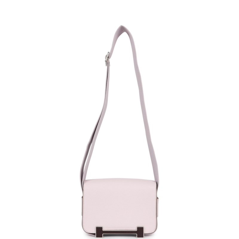 Hermes Geta Mauve Pale and Rouge Sellier Chevre Palladium Hardware - Image 5