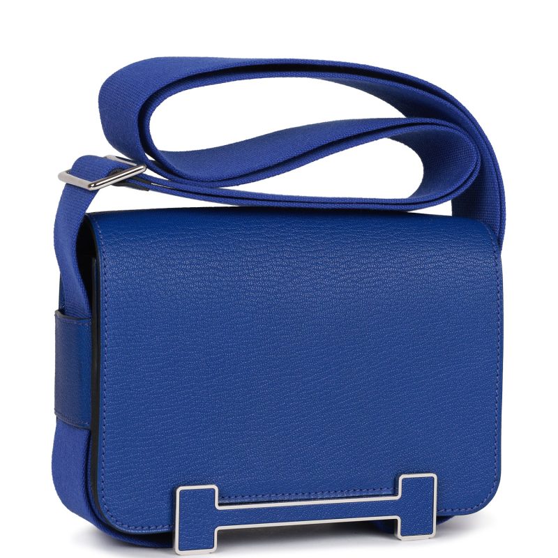 Hermes Geta Bleu Electric Chevre Palladium Hardware - Image 2