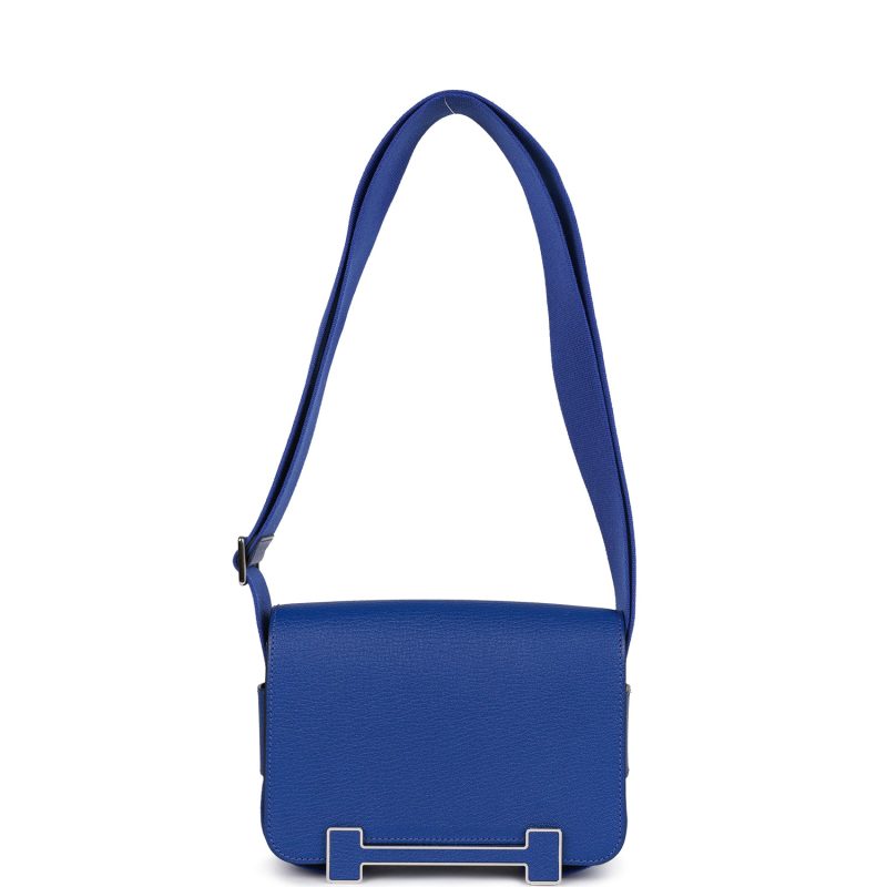 Hermes Geta Bleu Electric Chevre Palladium Hardware - Image 5