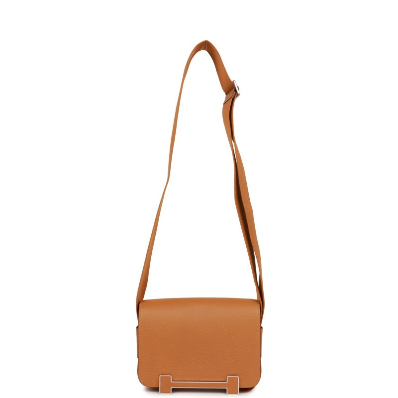 Hermes Geta Caramel Chevre Palladium Hardware - Image 5