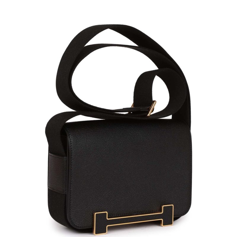 Hermes Geta Black Chevre Gold Hardware - Image 2
