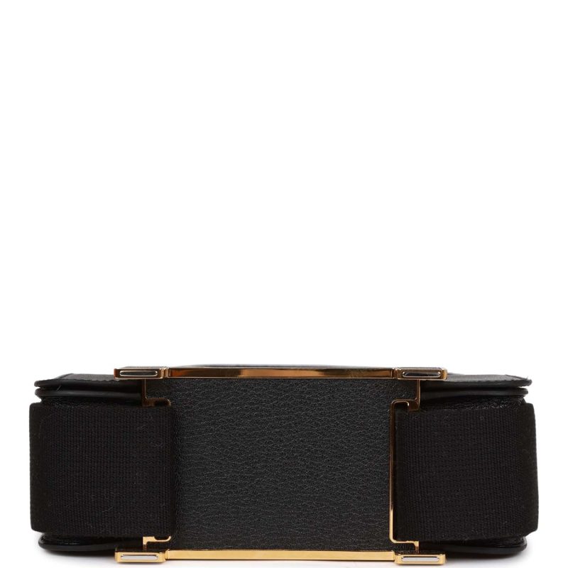Hermes Geta Black Chevre Gold Hardware - Image 4