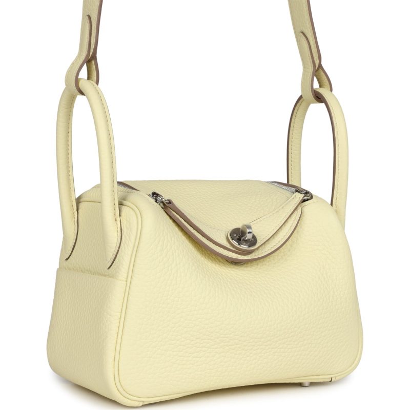 Hermes Mini Lindy Jaune Milton Clemence Palladium Hardware - Image 2