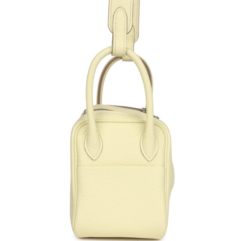 Hermes Mini Lindy Jaune Milton Clemence Palladium Hardware - Image 3
